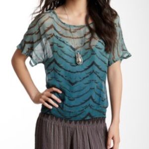Gypsy 05 Deep Turquoise Silk Open Back Top!